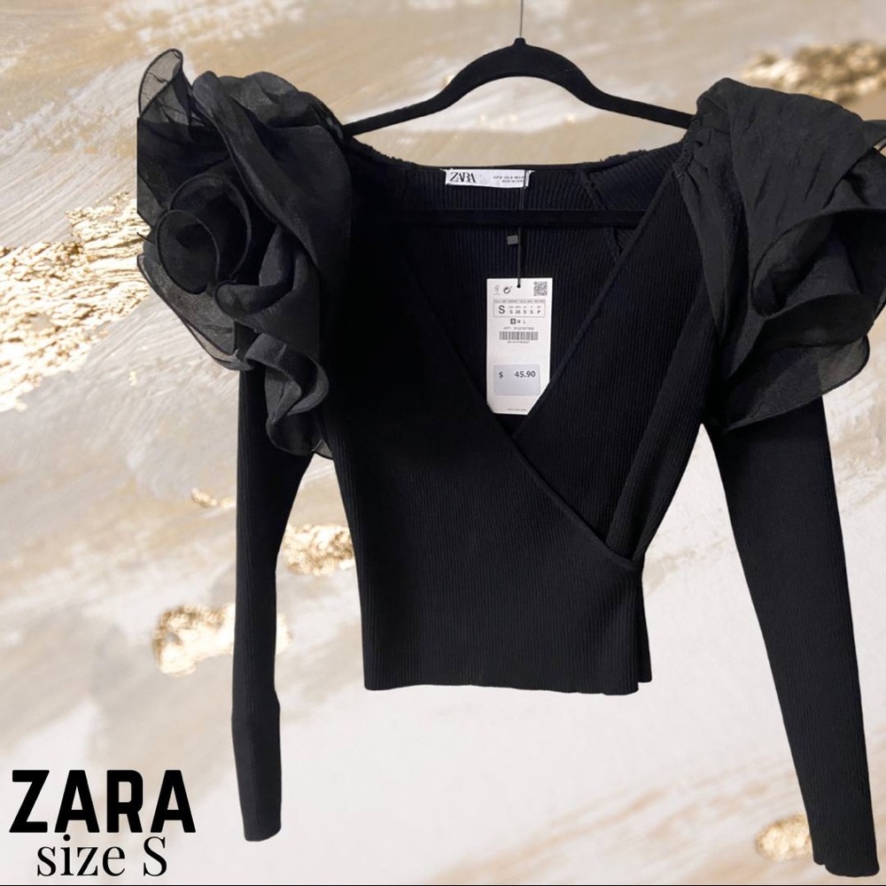 Zara Fluff sleeves crop top